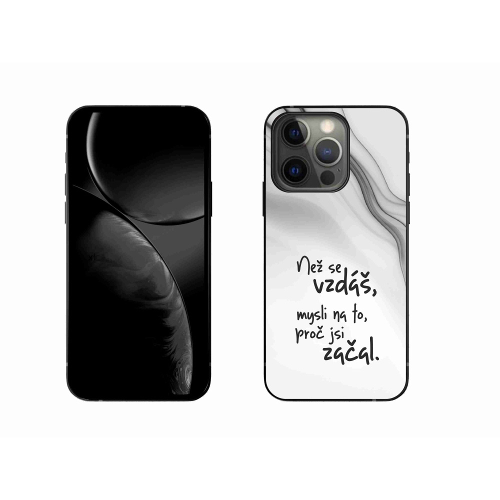 Gelový kryt mmCase na iPhone 13 Pro 6.1 - citát 2 bílé pozadí