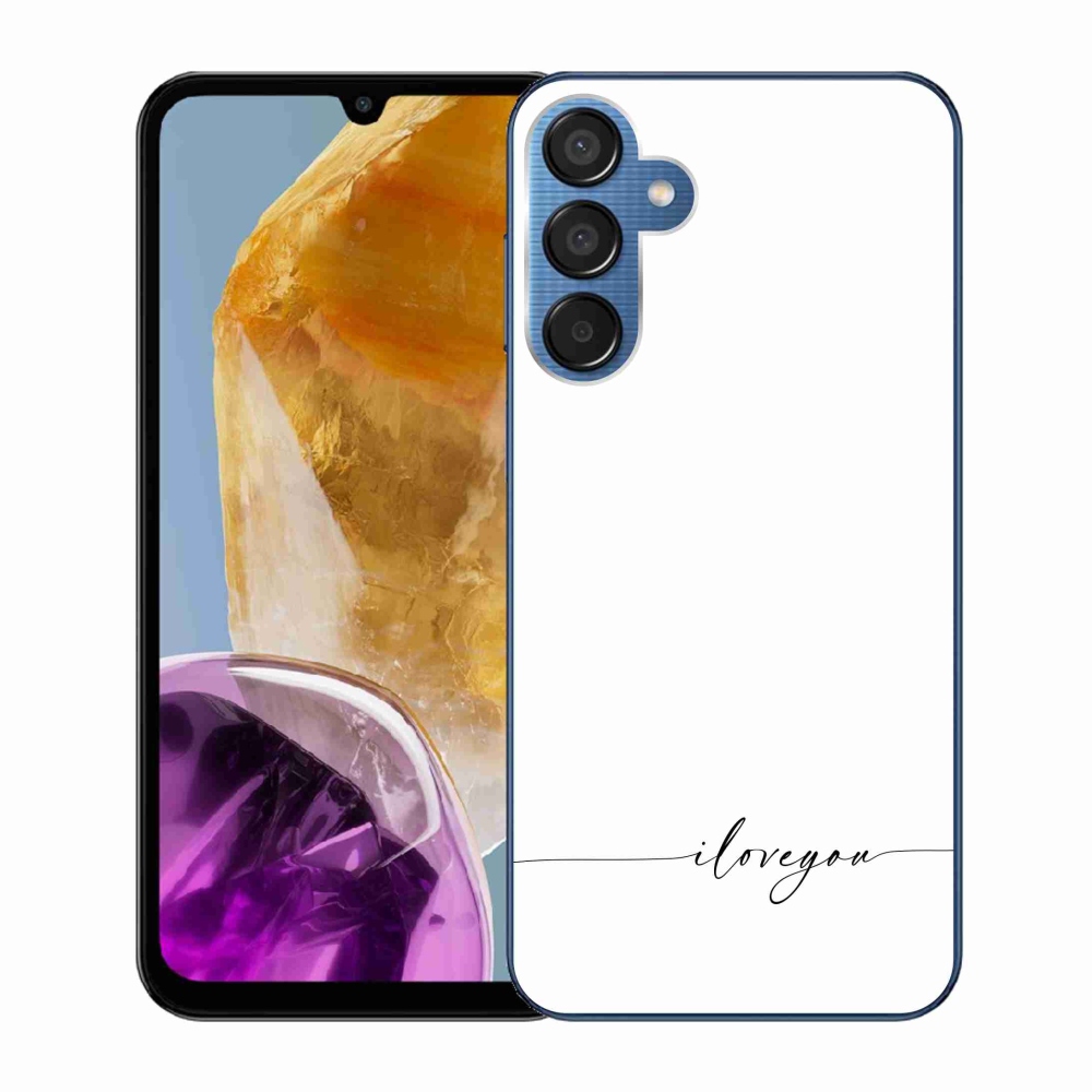 Gelový kryt mmCase na Samsung Galaxy M15 5G - I love you bílé pozadí