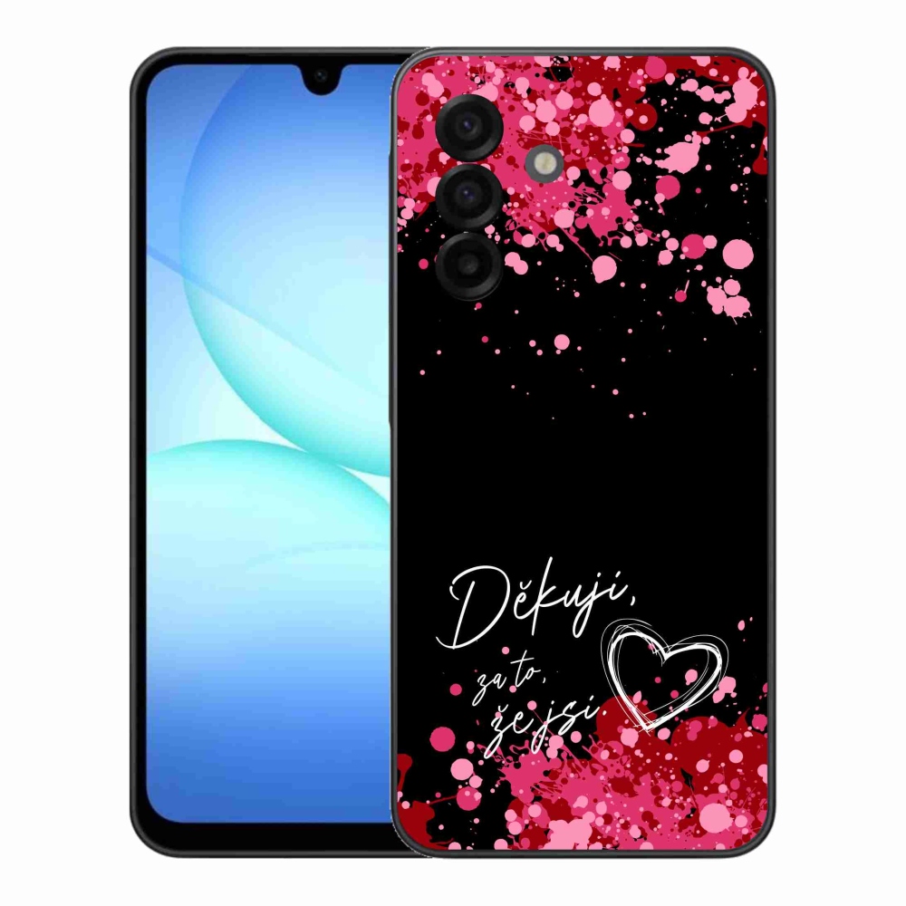 Gelový kryt mmCase na Samsung Galaxy A17 4G/5G - zamilovaný text 2 černé pozadí