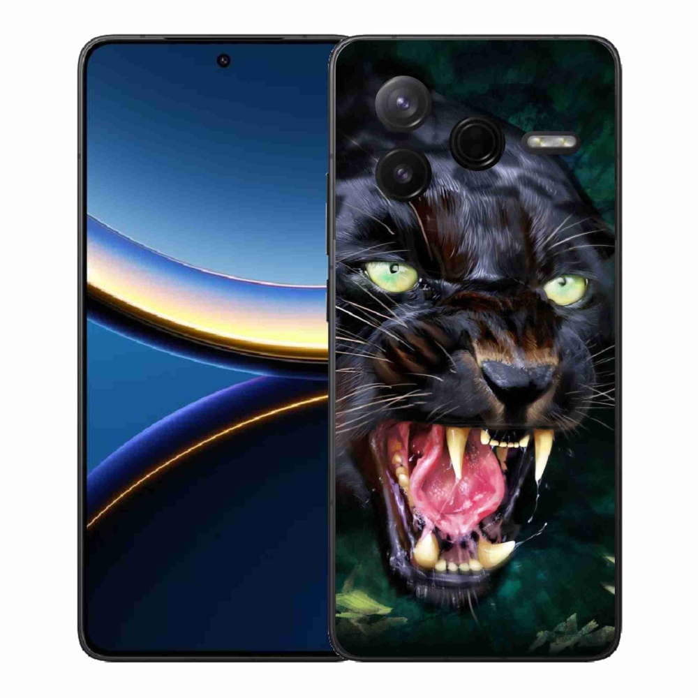 Gelový kryt mmCase na Xiaomi Poco F7 Pro - rozzuřený černý panter