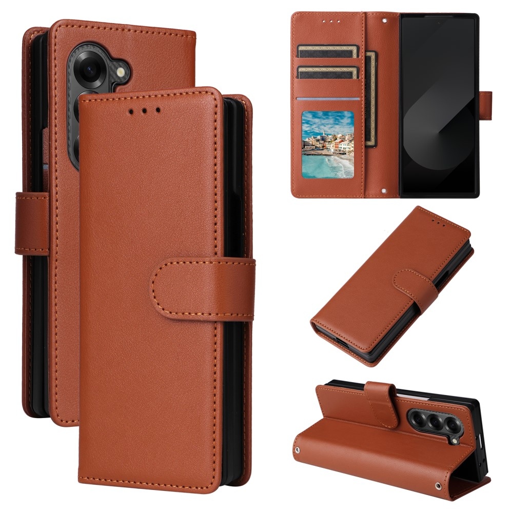 Wallet knížkové pouzdro na Samsung Galaxy Z Fold6 5G - hnědé