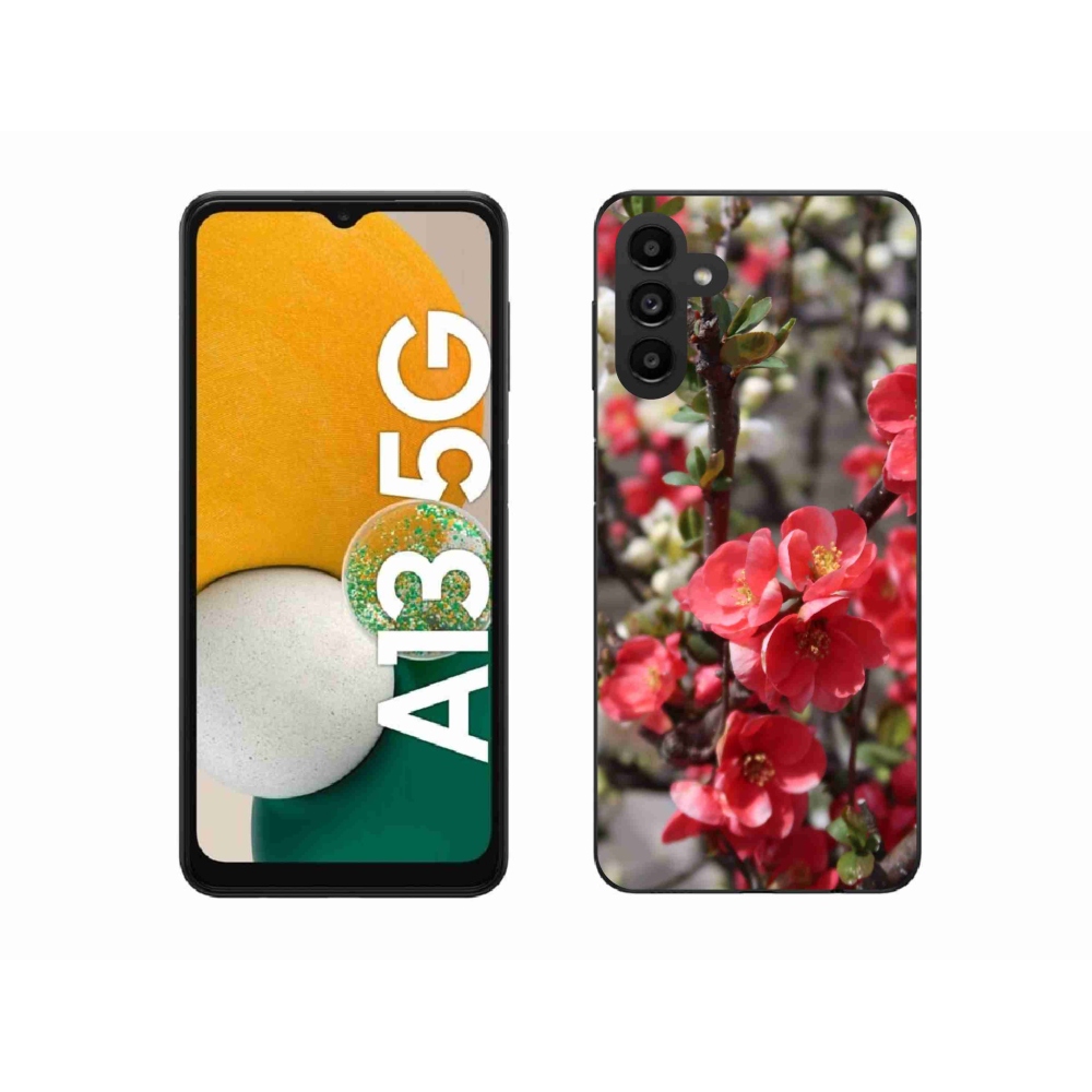 Gelový kryt mmCase na Samsung Galaxy A13 5G - červené květy