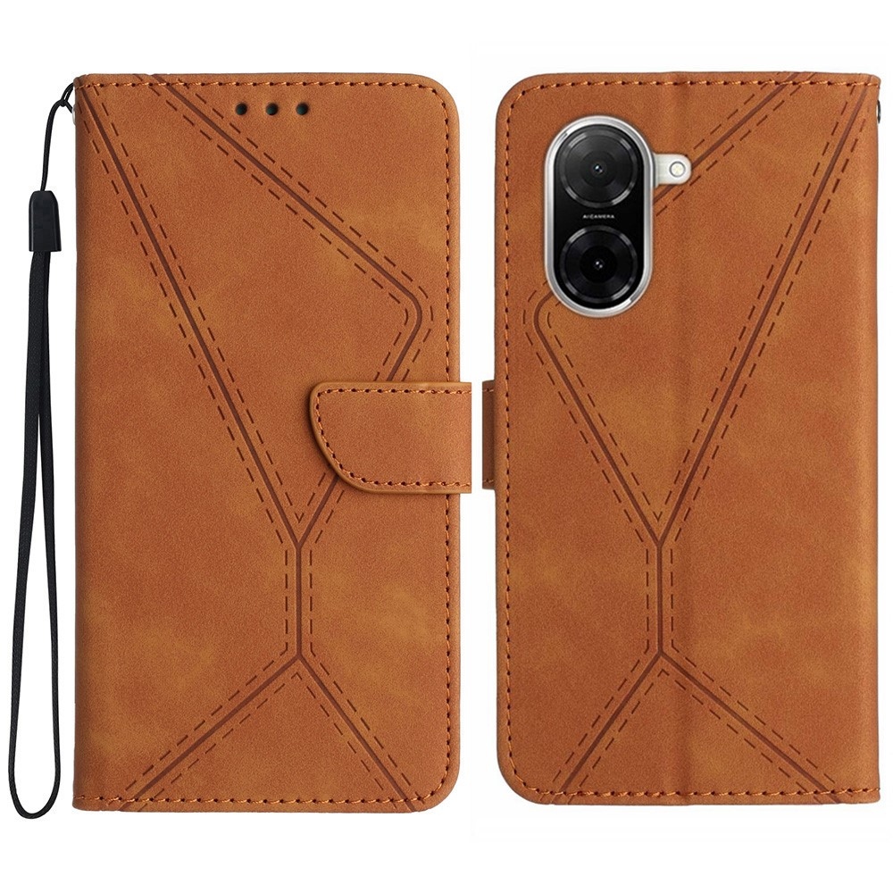Linesy knížkové pouzdro na Xiaomi Redmi A5 (171.7x77.8x8.3mm) - hnědé