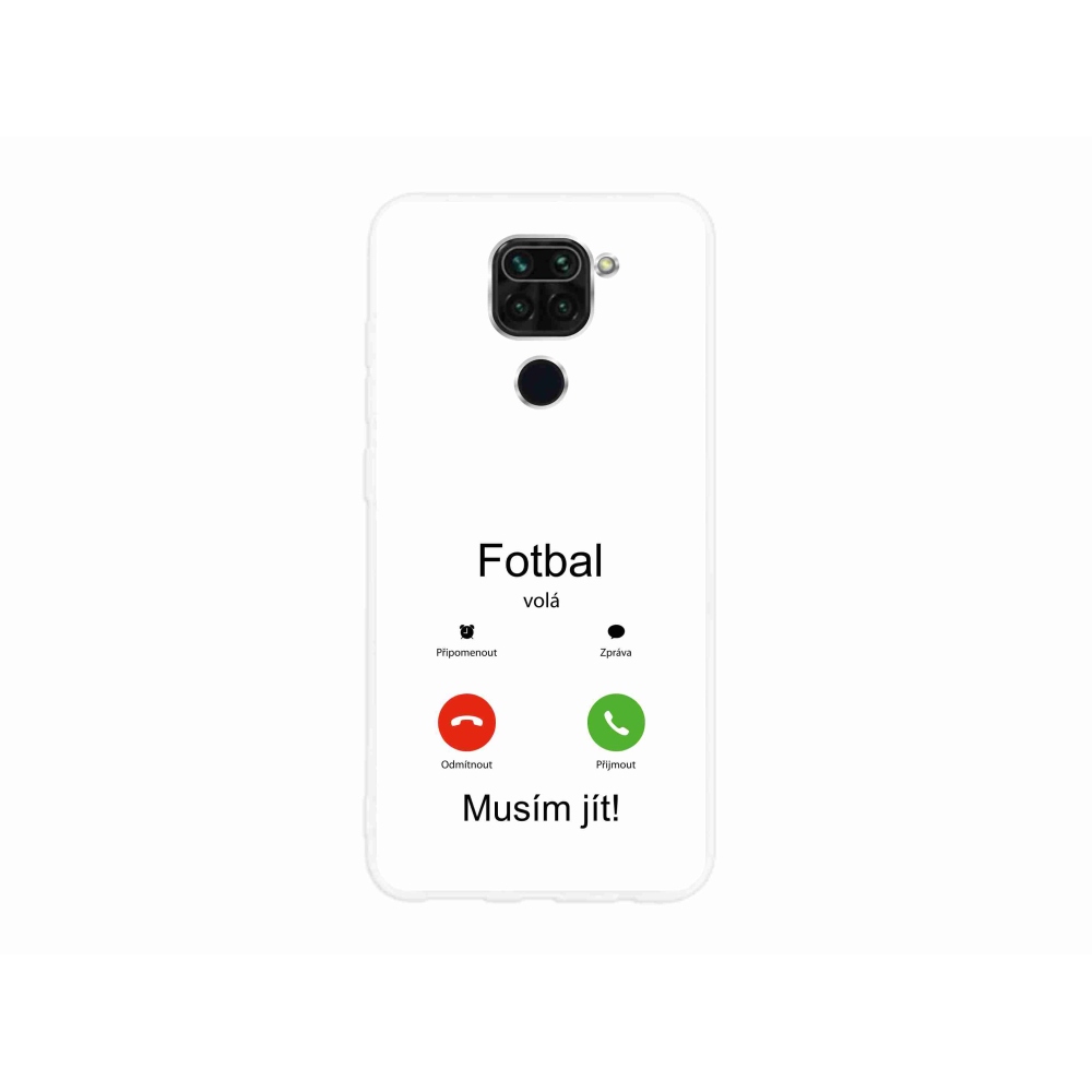 Gelový kryt mmCase na Xiaomi Redmi Note 9 - fotbal volá bílé pozadí