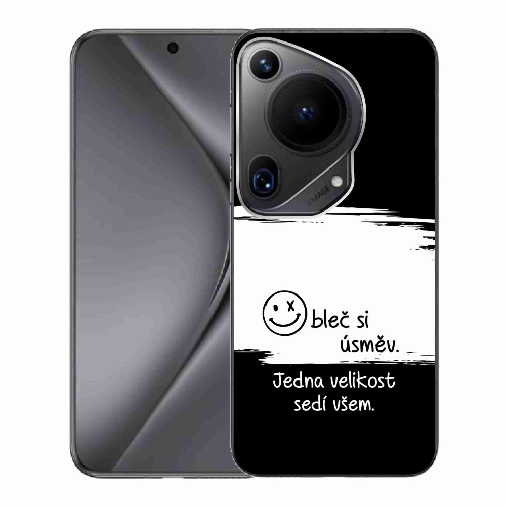Gelový kryt mmCase na Huawei Pura 70 Ultra - vtipný text 8 bíločerné pozadí