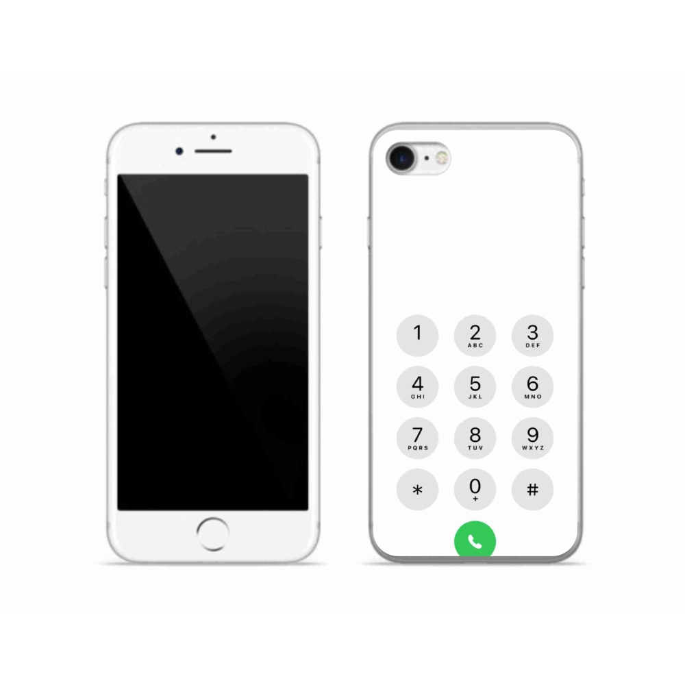 Gelový kryt mmCase na iPhone SE (2020) - bílý číselník