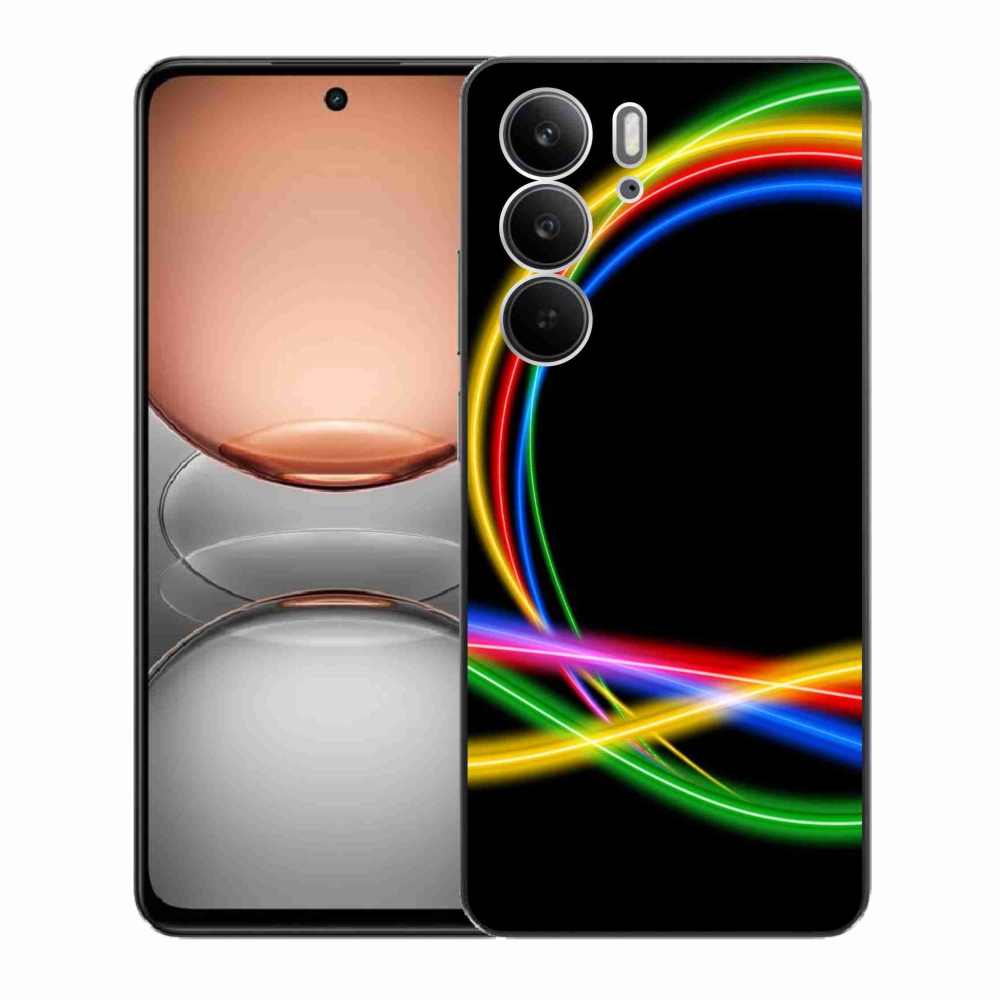 Gelový kryt mmCase na Realme C75 - neonové kruhy