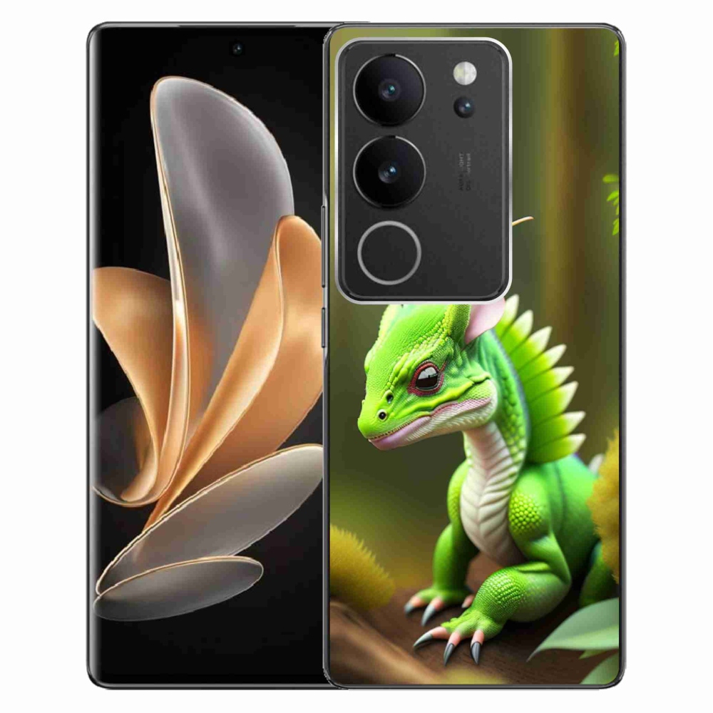 Gelový kryt mmCase na Vivo V29 5G - zelený dráček