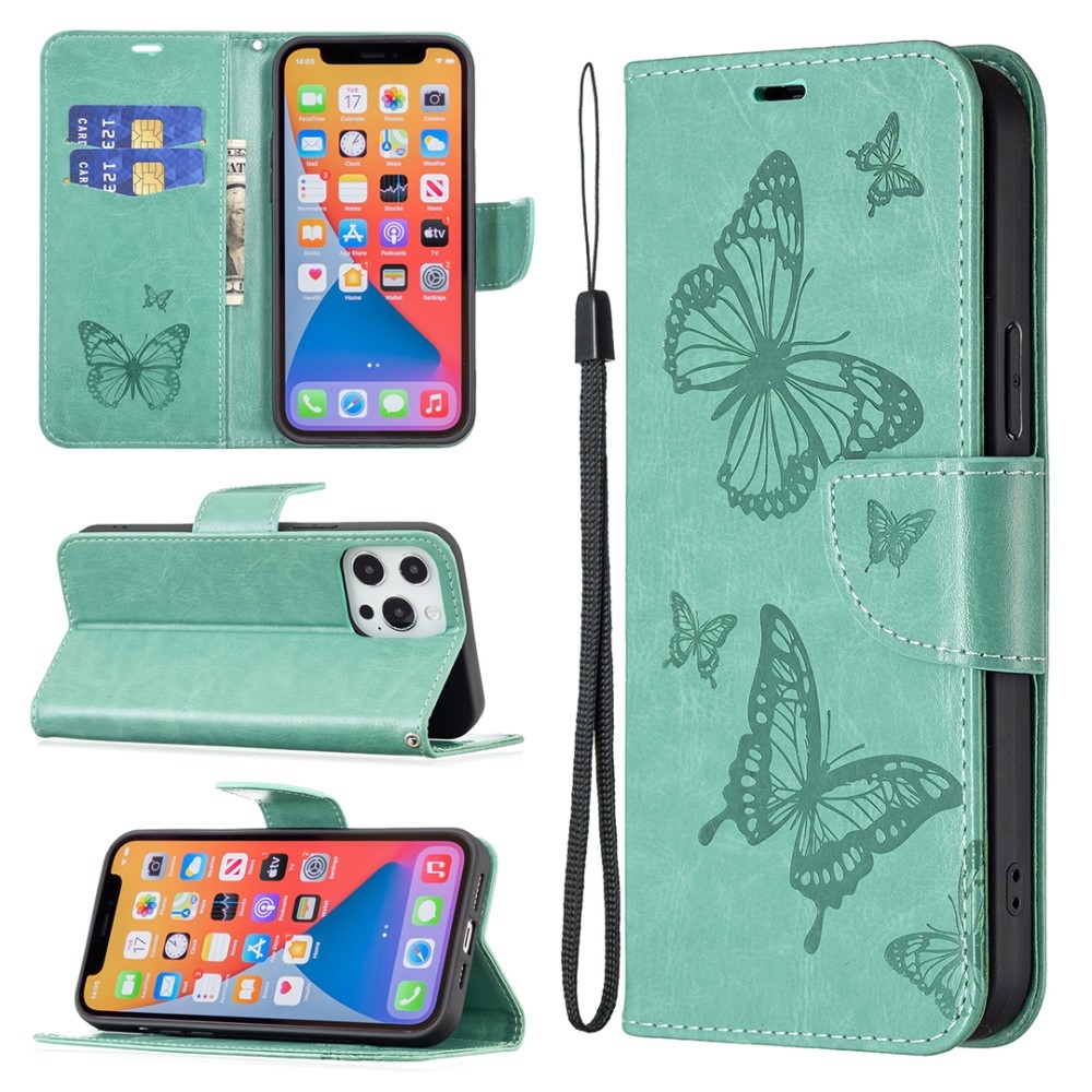 Butterfly knížkové pouzdro na Xiaomi Redmi Note 13 Pro 4G/Poco M6 Pro - modrozelené