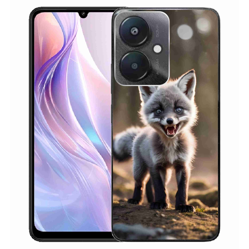 Gelový kryt mmCase na Xiaomi Redmi 13C 5G - rozzuřená liška