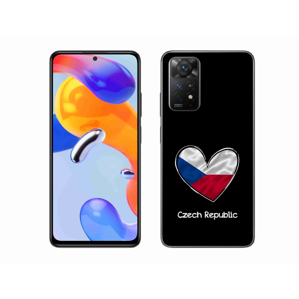 Gelový kryt mmCase na Xiaomi Redmi Note 11 Pro 4G/5G - vlajka srdce černé pozadí