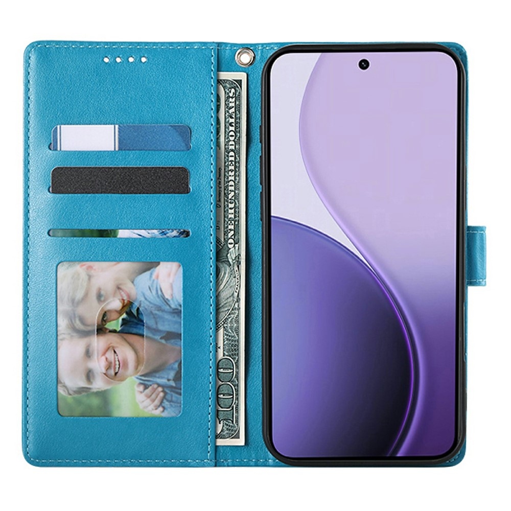 Flowery knížkové pouzdro na Xiaomi Redmi 15 5G (169mm) - modré