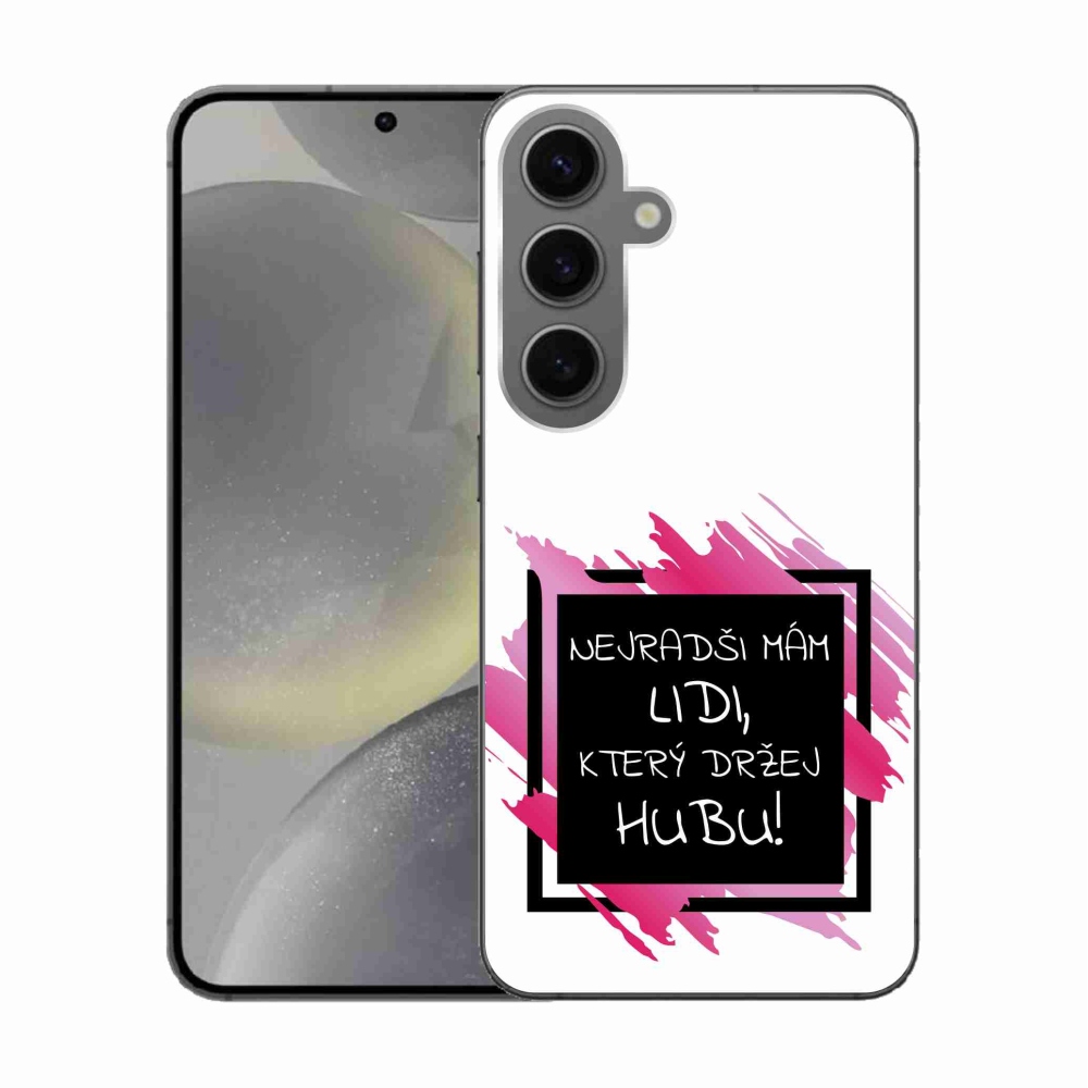 Gelový kryt mmCase na Samsung Galaxy S24 - vtipný text 7 černobílé pozadí