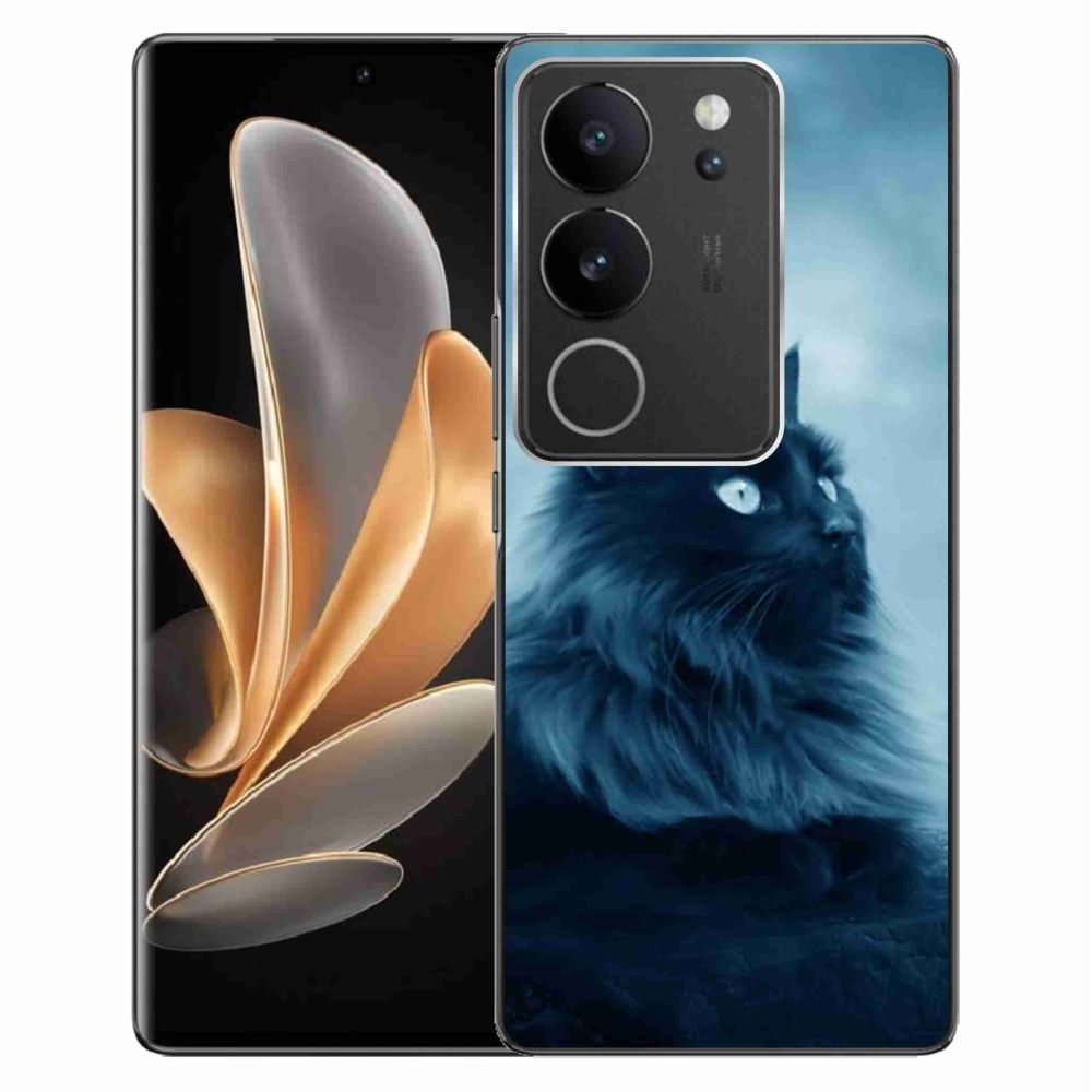 Gelový obal mmCase na Vivo V29 5G - černá kočka 1