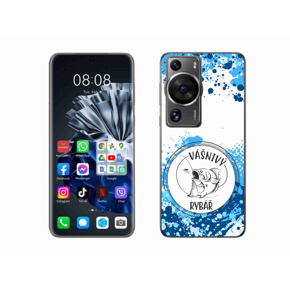 Gelový kryt mmCase na Huawei P60 Pro - vášnivý rybář bílé pozadí