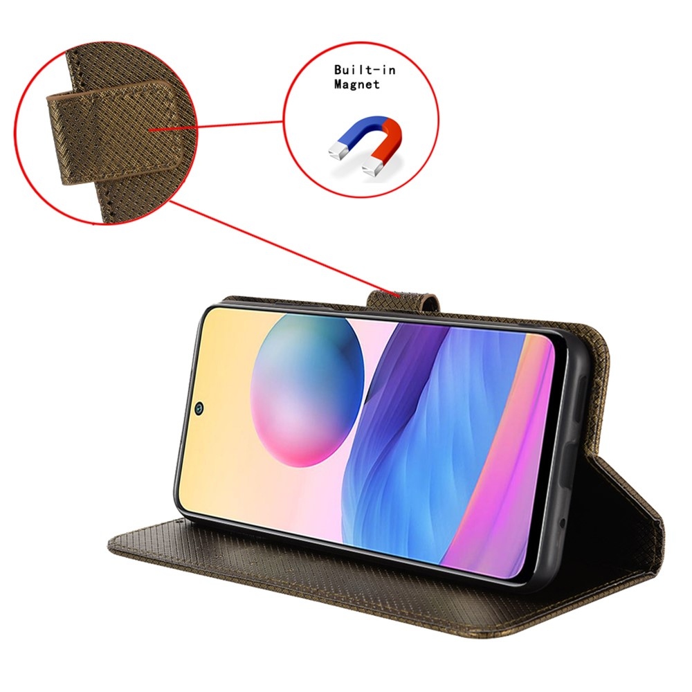 Diamond knížkové pouzdro na Xiaomi Poco F7 Pro 5G/Poco F7 Ultra 5G - hnědé