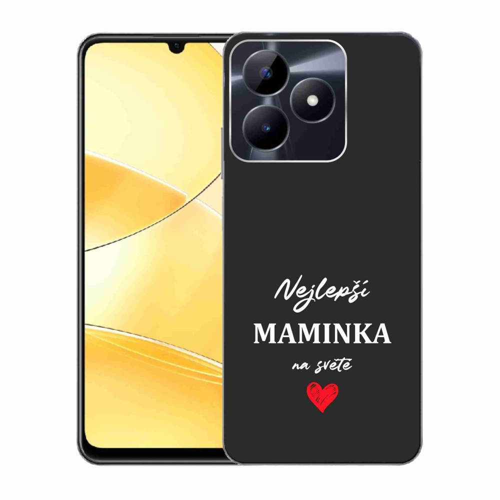 Gelový kryt mmCase na Realme C51/C53 - nejlepší maminka 1 černé pozadí