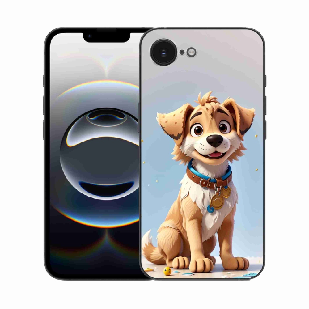Gelový kryt mmCase na iPhone 16e - kreslené štěně