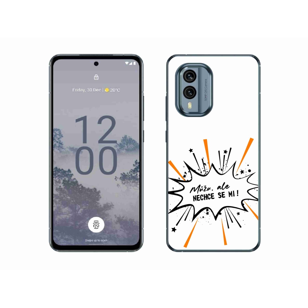Gelový kryt mmCase na Nokia X30 5G - vtipný text 11 bílé pozadí