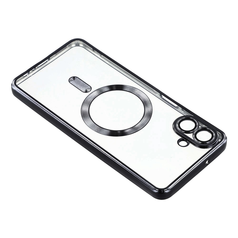 Clear obal s ochranou fotoaparátu a podporou MagSafe na Samsung Galaxy A07 4G - černý