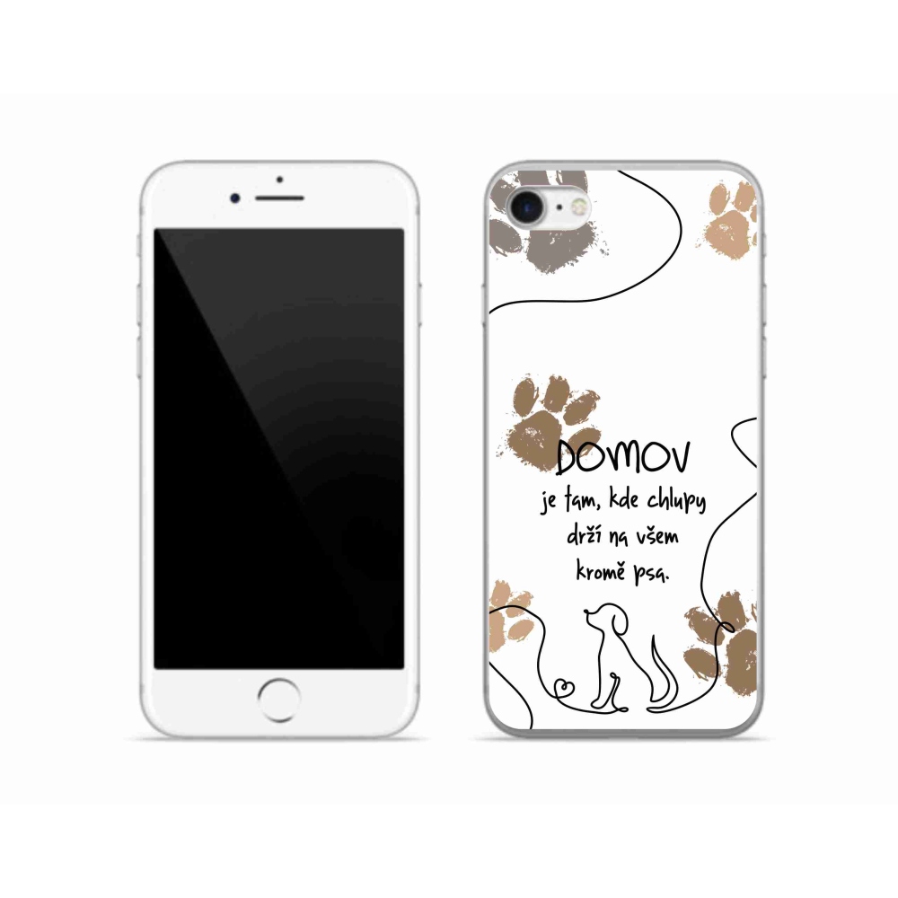 Gelový kryt mmCase na iPhone SE (2020) - psí motiv bílé pozadí