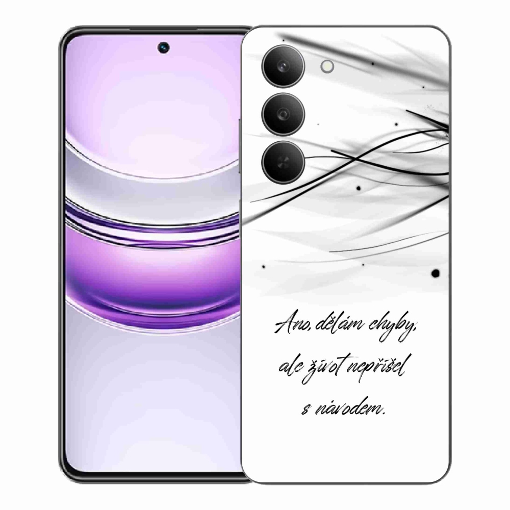 Gelový kryt mmCase na Realme 14x 5G - citát bílé pozadí