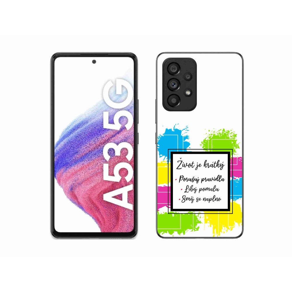 Gelový kryt mmCase na Samsung Galaxy A53 5G - citát 5 bílé pozadí