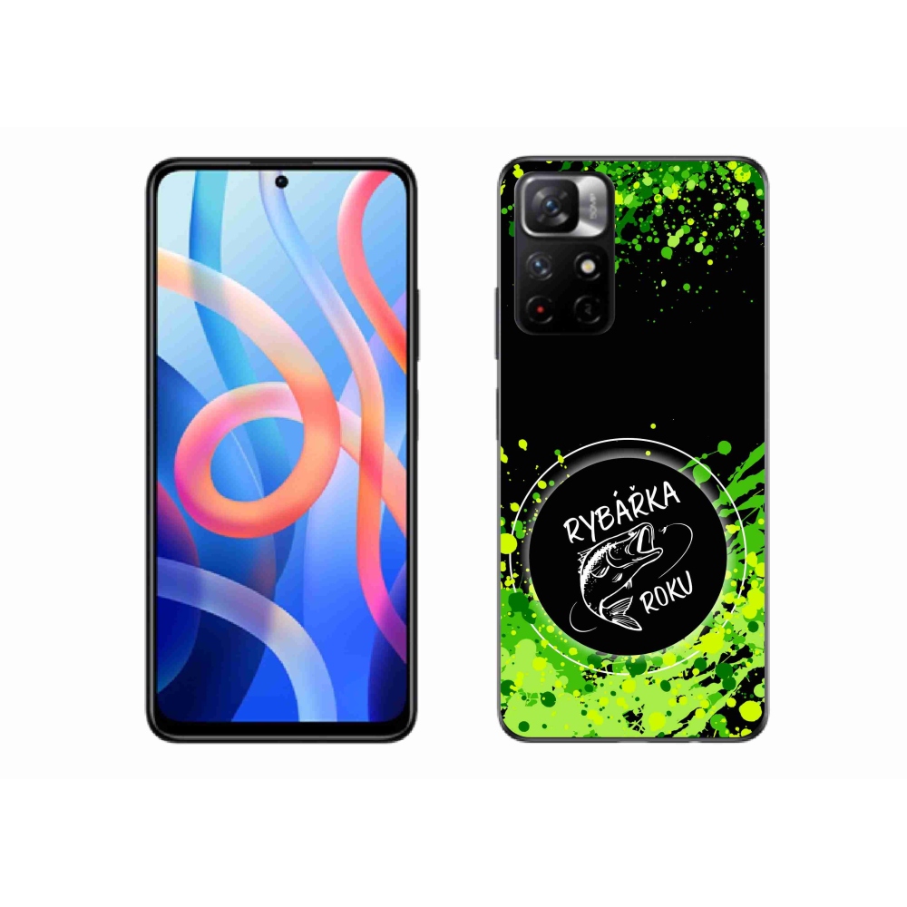 Gelový kryt mmCase na Xiaomi Redmi Note 11S 5G - rybářka roku černé pozadí