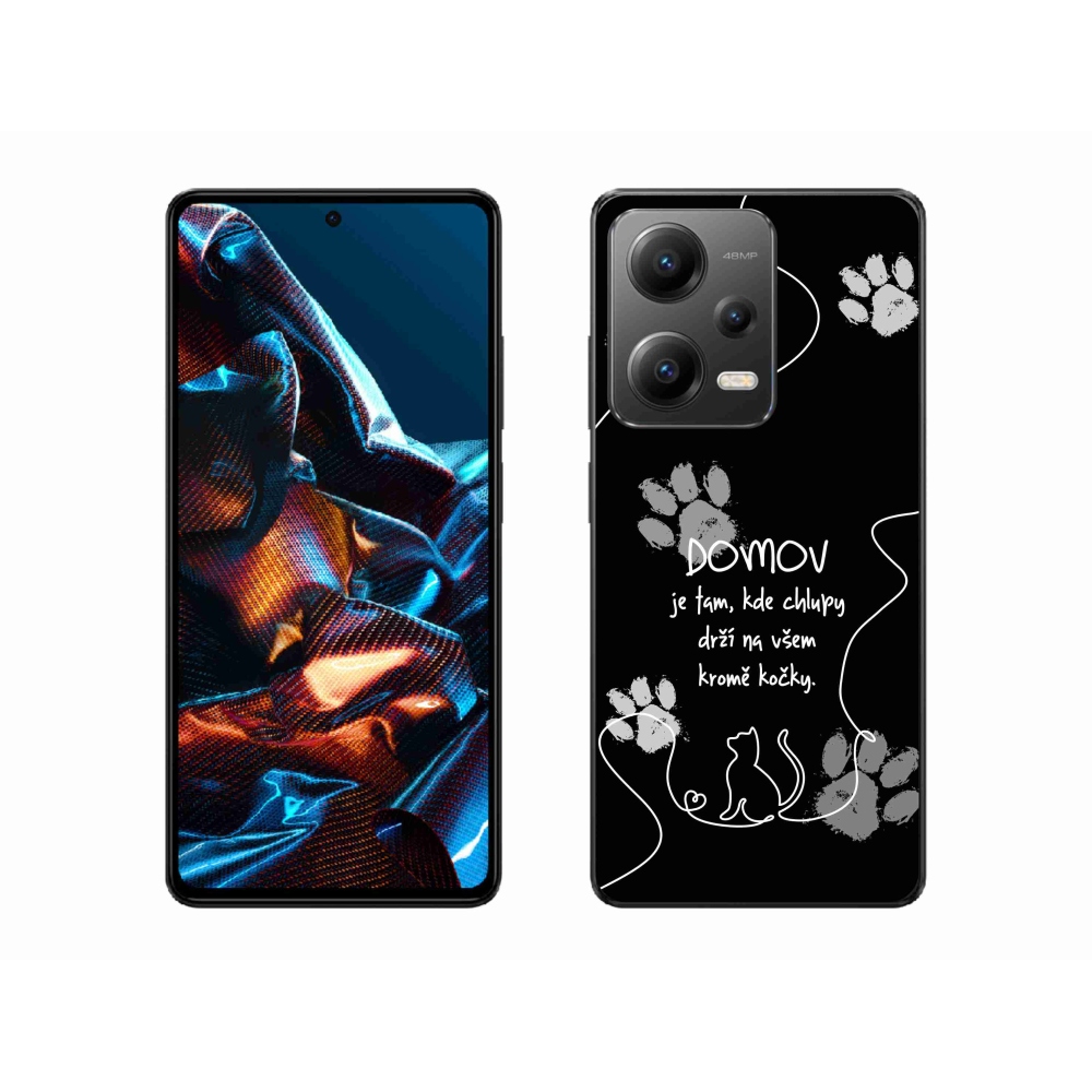 Gelový kryt mmCase na Xiaomi Redmi Note 12 Pro 5G - kočičí motiv černé pozadí