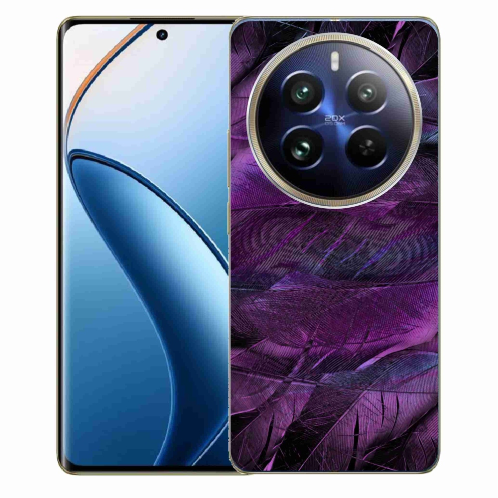 Gelový kryt mmCase na Realme 12 Pro 5G/12 Pro+ 5G - fialová pírka