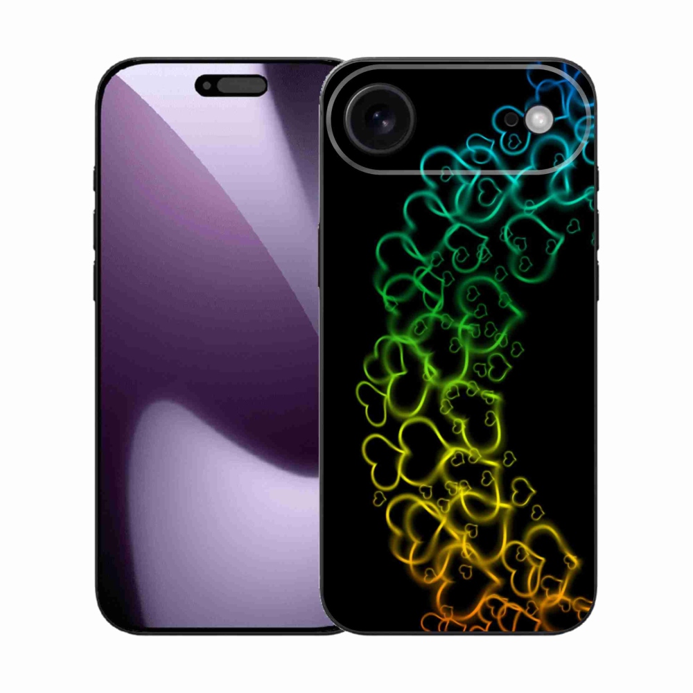 Gelový kryt mmCase na iPhone 17 Air - barevná srdíčka