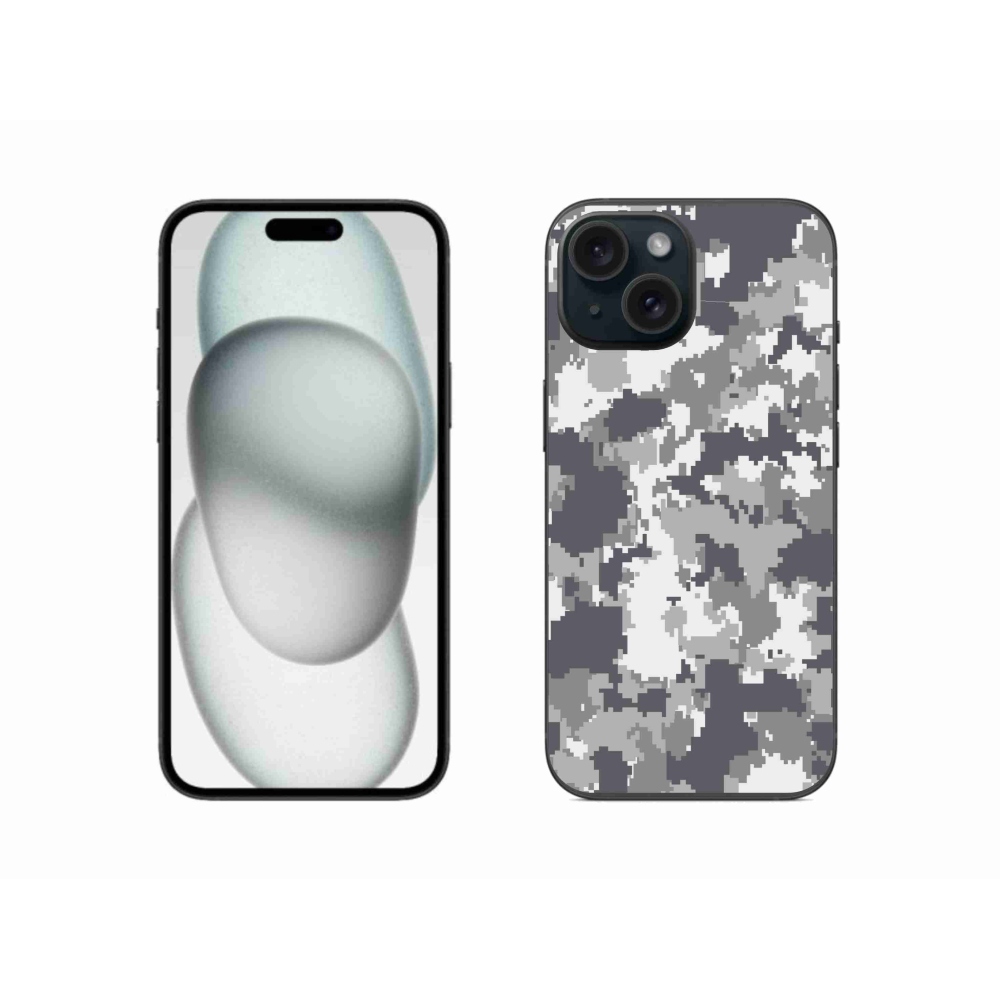 Gelový kryt mmCase na iPhone 15 - maskáčový vzor 2