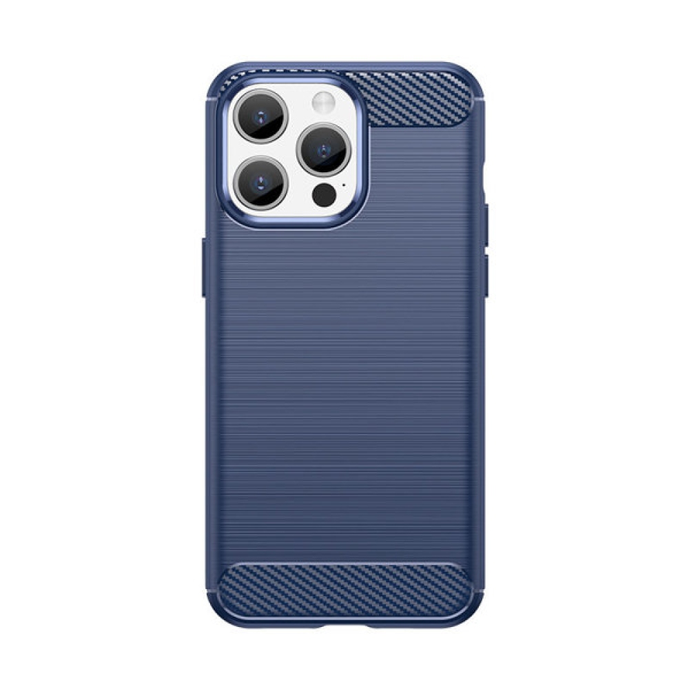 Carbon odolný gelový obal na iPhone 15 Pro Max - modrý