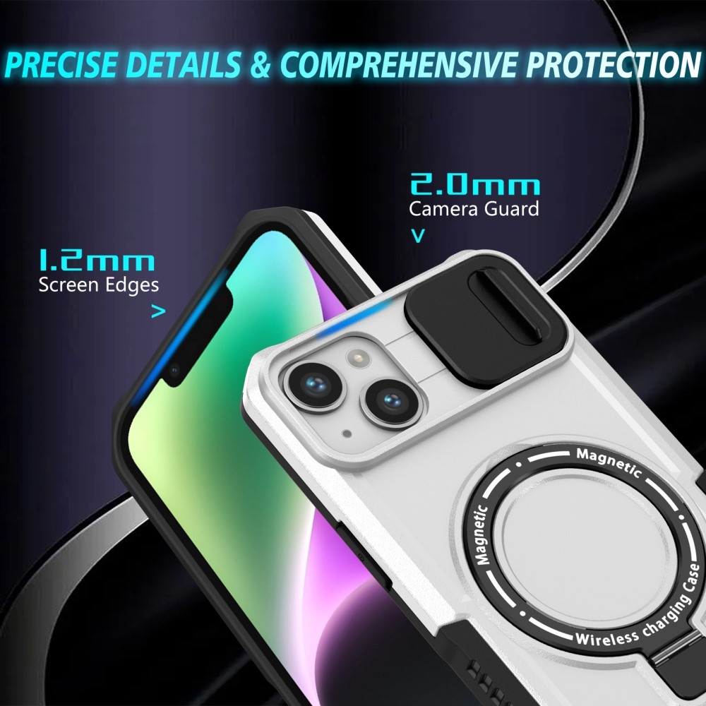 Fulcrum odolný kryt s ochranou fotoaparátu a s MagSafe na iPhone 14 - černý/bílý