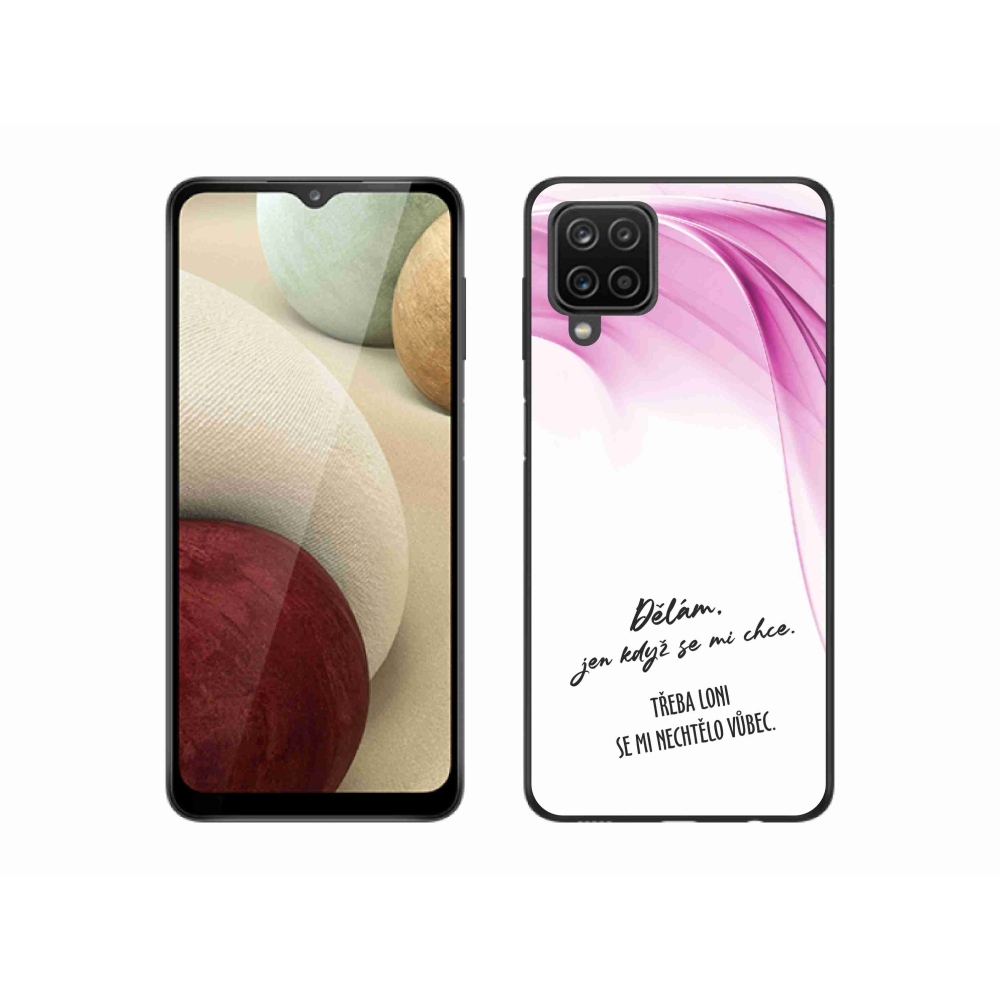 Gelový kryt mmCase na Samsung Galaxy A12 - vtipný text 12 bílé pozadí