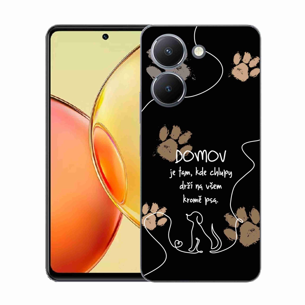Gelový kryt mmCase na Vivo Y36 - psí motiv černé pozadí