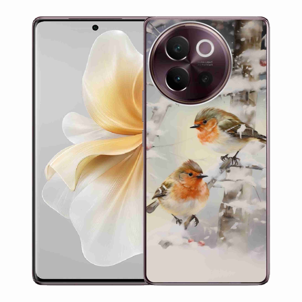 Gelový kryt mmCase na Vivo V40 Lite 5G - ptáčci v zimě