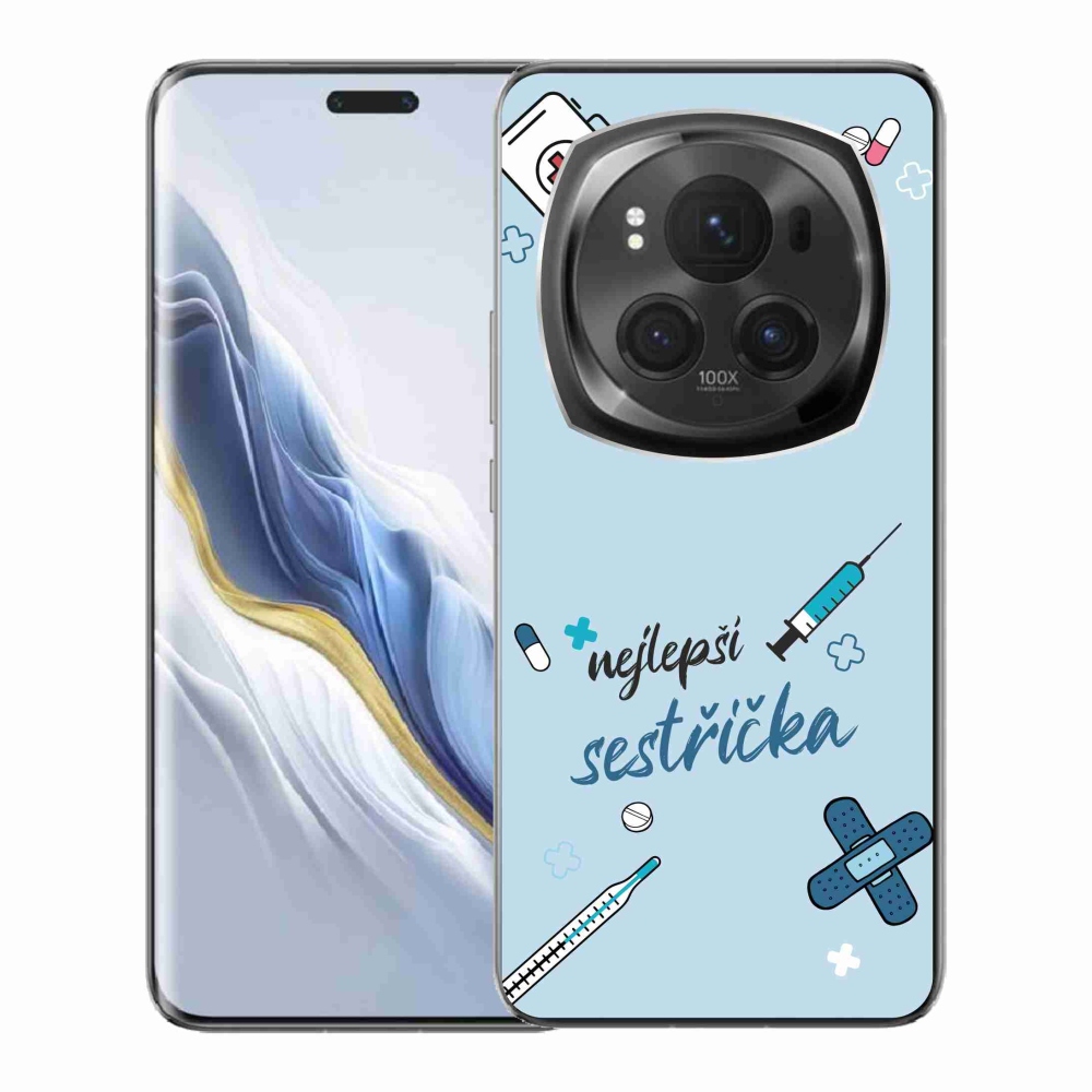 Gelový kryt mmCase na Honor Magic 6 Pro 5G - nejlepší sestřička modré pozadí