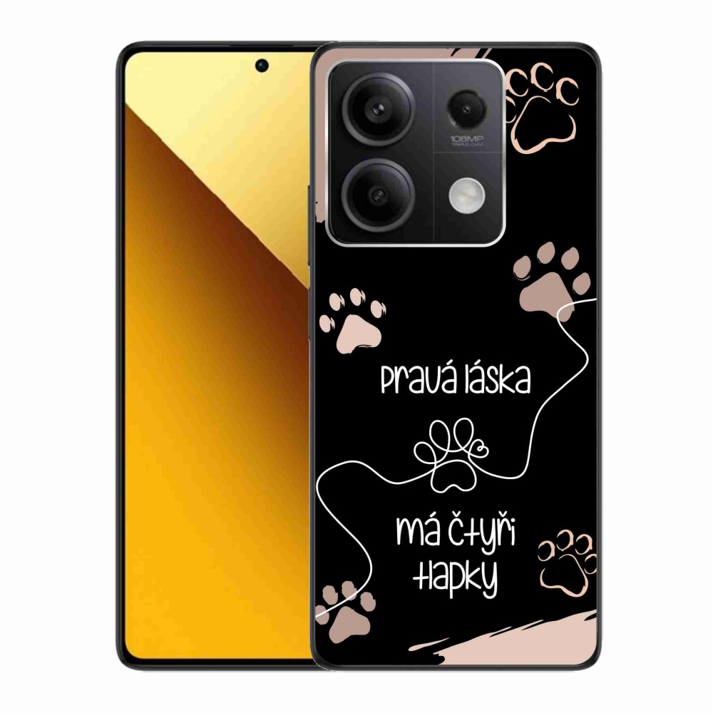Gelový kryt mmCase na Xiaomi Redmi Note 13 5G - psí motiv 1 černé pozadí