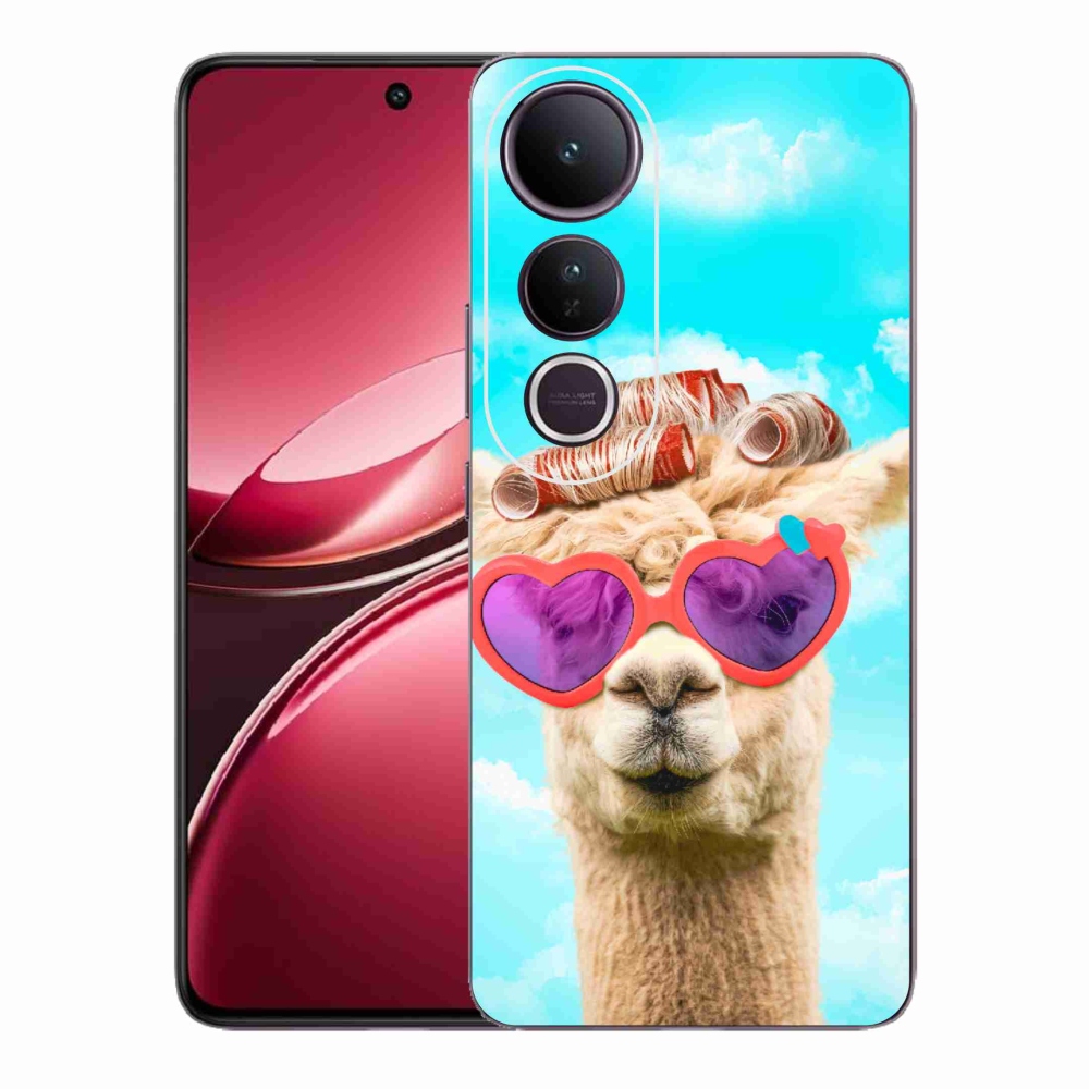 Gelový kryt mmCase na Vivo V50 Lite 4G/5G - lama s brýlemi