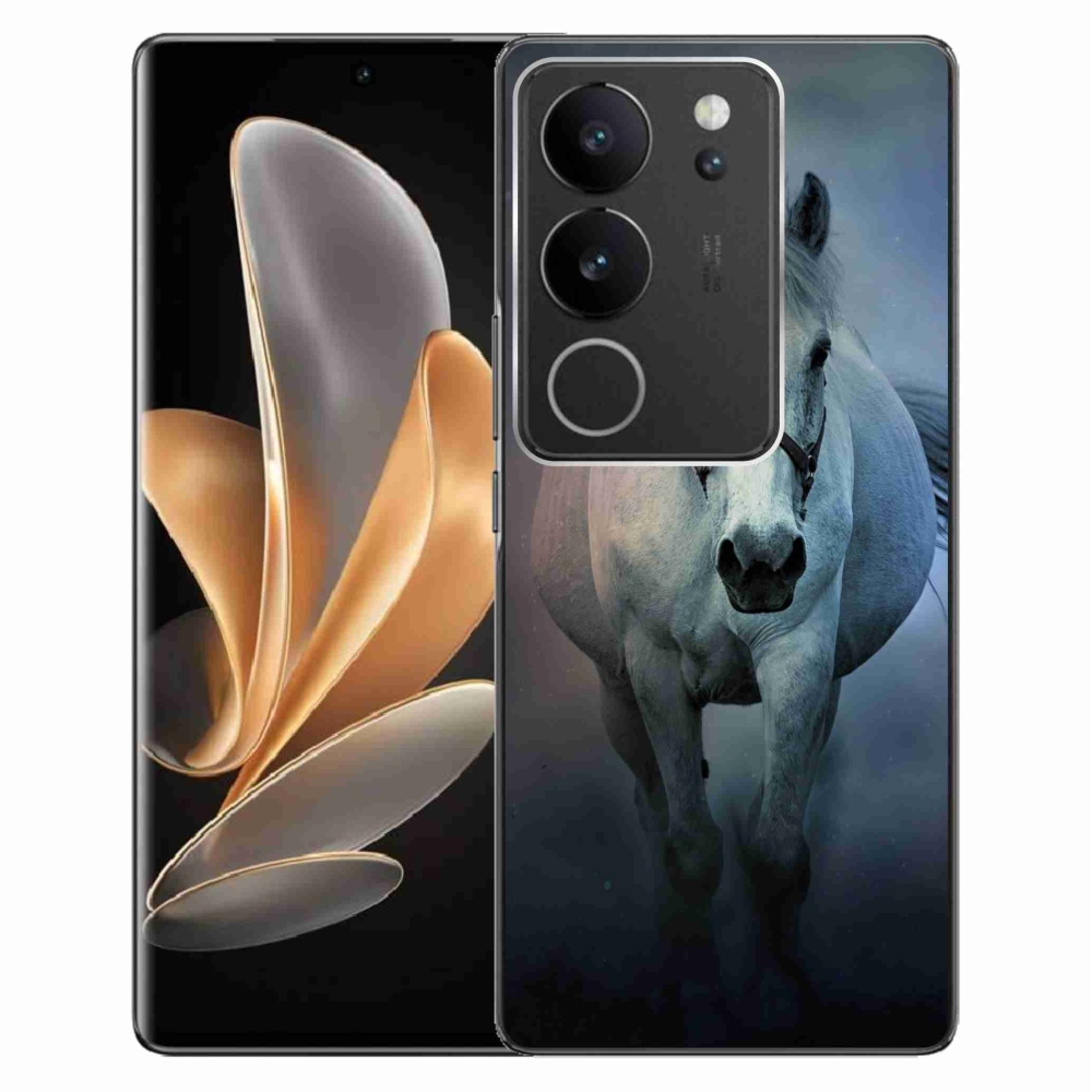 Gelový obal mmCase na Vivo V29 5G - běžící bílý kůň