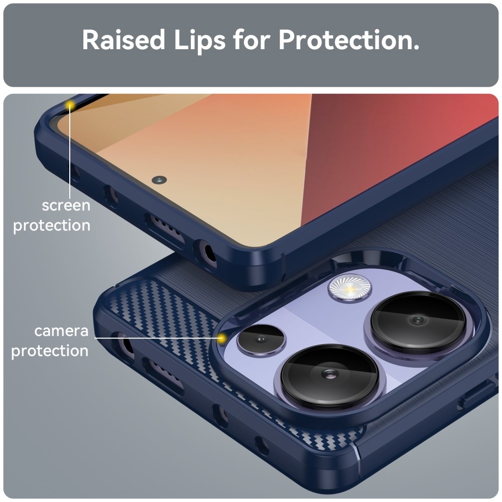 Carbon odolný gelový obal na Xiaomi Redmi Note 13 Pro 4G/Poco M6 Pro - modrý
