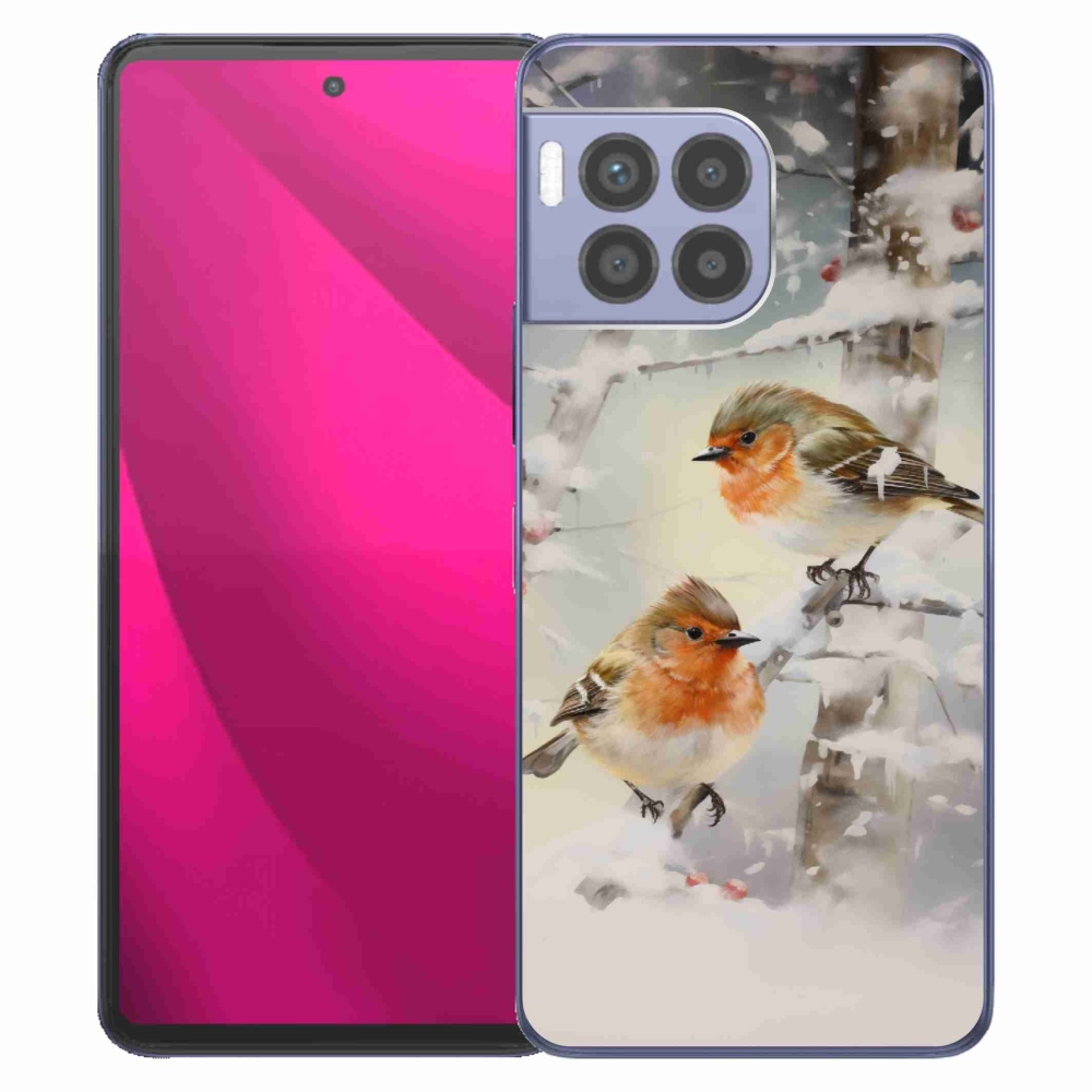Gelový kryt mmCase na T-Mobile T Phone 2 Pro - ptáčci v zimě