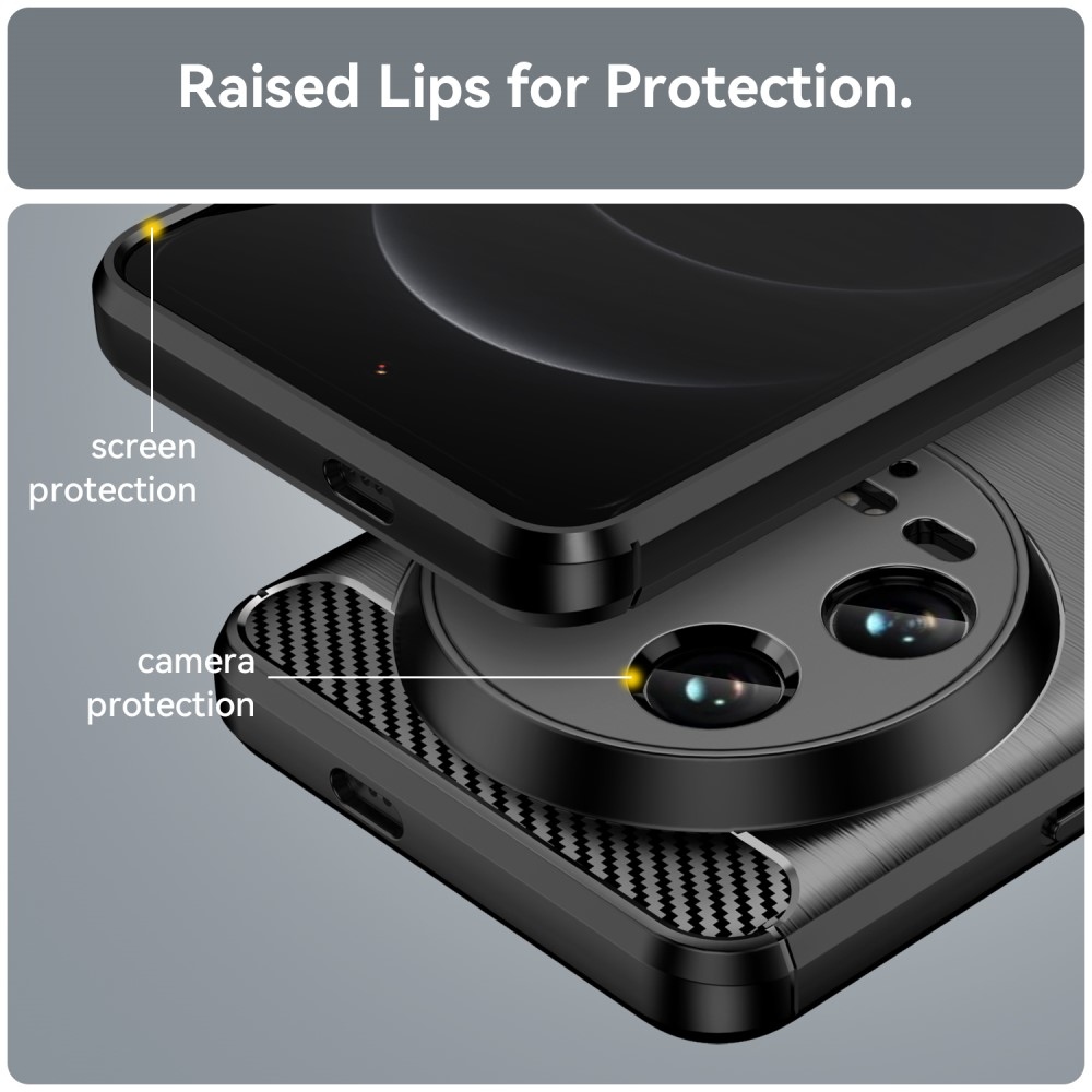 Carbon odolný gelový obal na Xiaomi 14 Ultra - černý