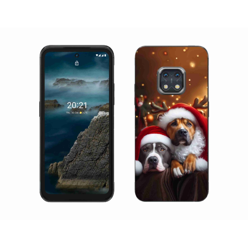 Gelový kryt mmCase na Nokia XR20 - vánoční psi