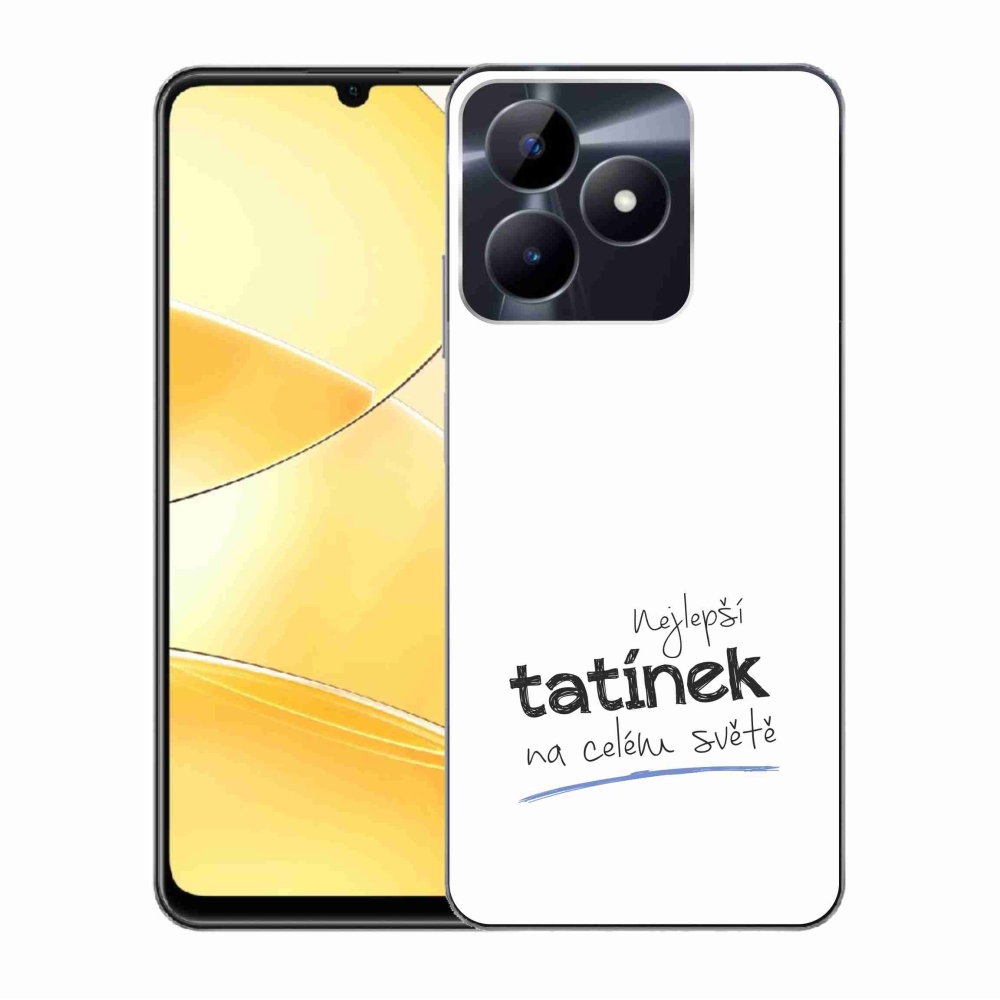 Gelový kryt mmCase na Realme C51/C53 - nejlepší tatínek 4 bílé pozadí