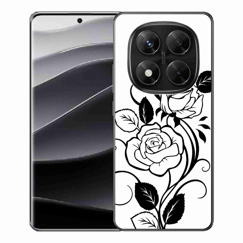Gelový kryt mmCase na Xiaomi Redmi Note 14 Pro 5G/Poco X7 5G - černobílá růže