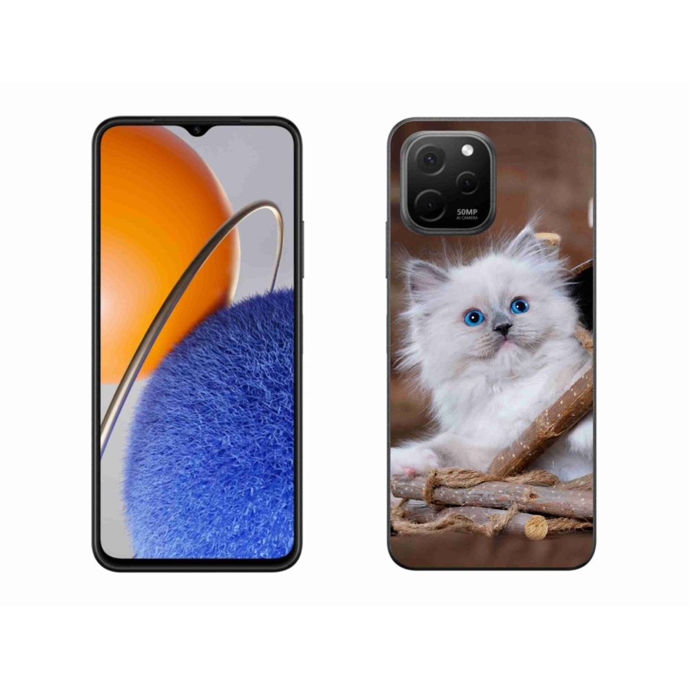 Gelový kryt mmCase na Huawei Nova Y61 - bílé kotě