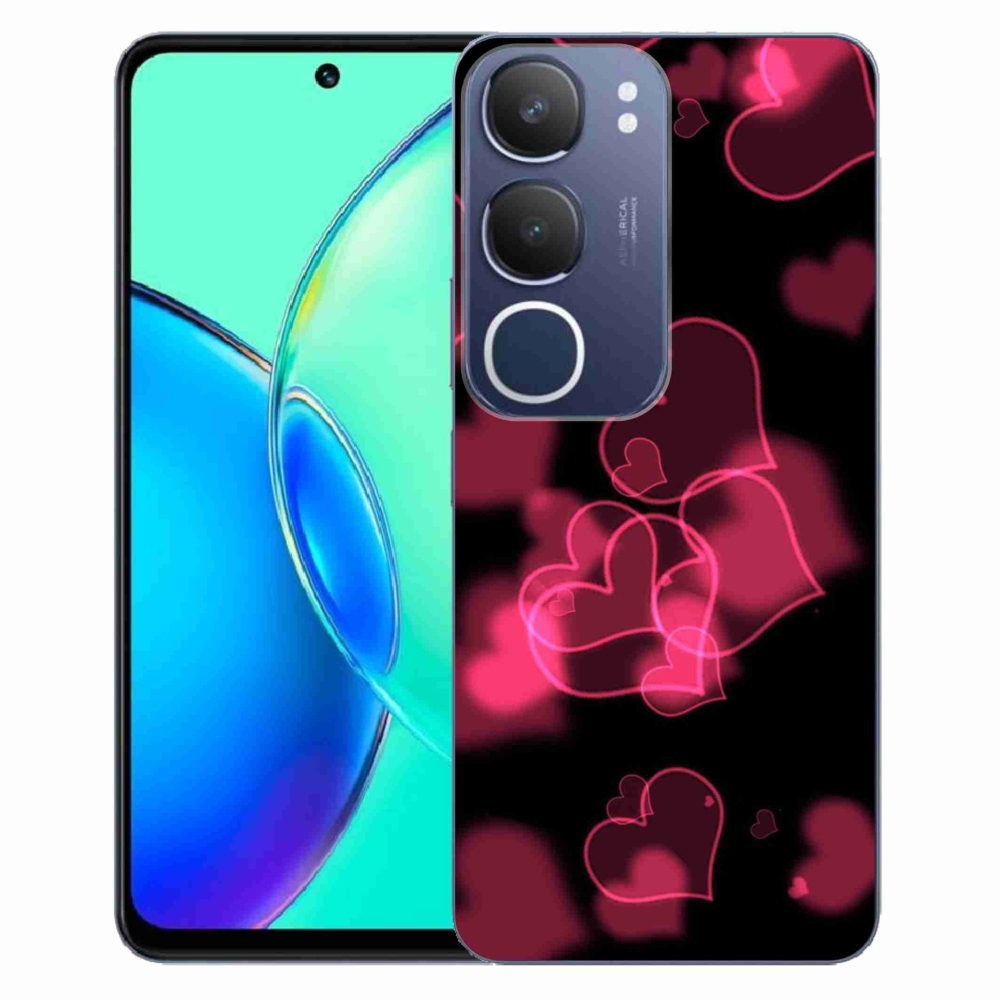 Gelový kryt mmCase na Vivo Y19s - červená srdíčka