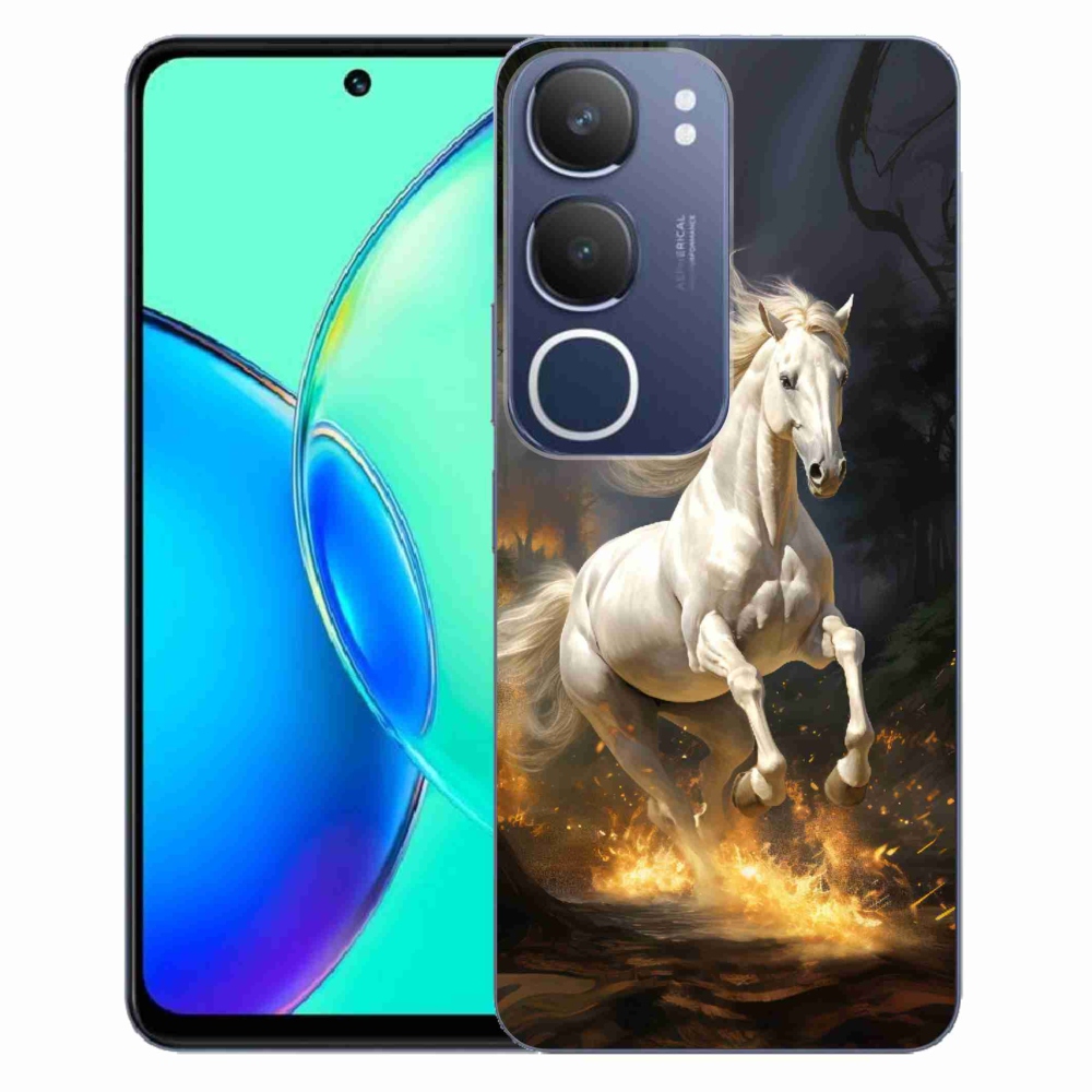 Gelový kryt mmCase na Vivo Y19s - bílý kůň 2